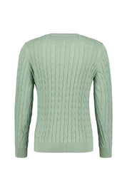 Strickpullover mit Zopfmuster - 362-KALAMATA GREEN - Grün