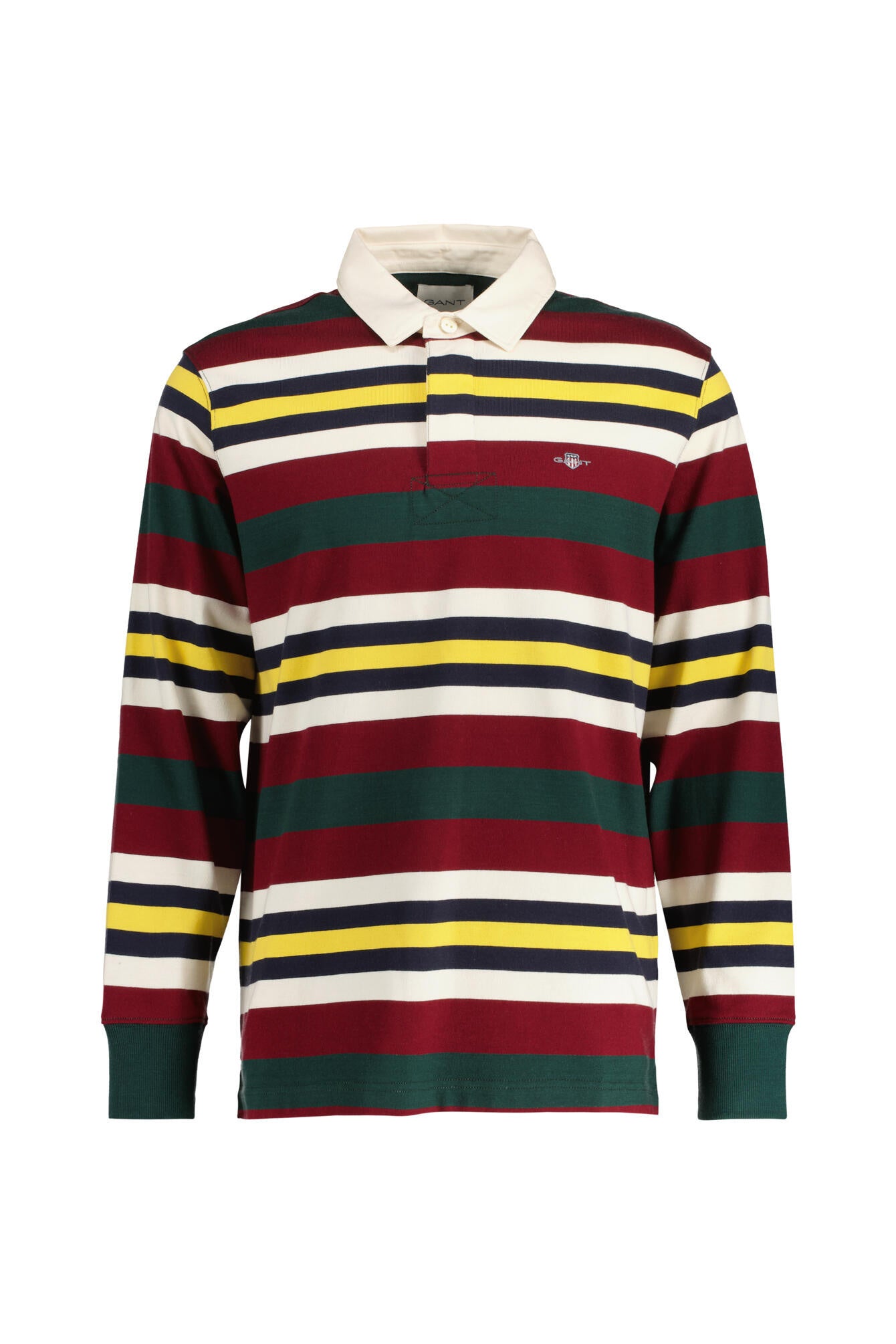 Sweatshirt mit Polokragen - 374-TARTAN GREEN - Creme