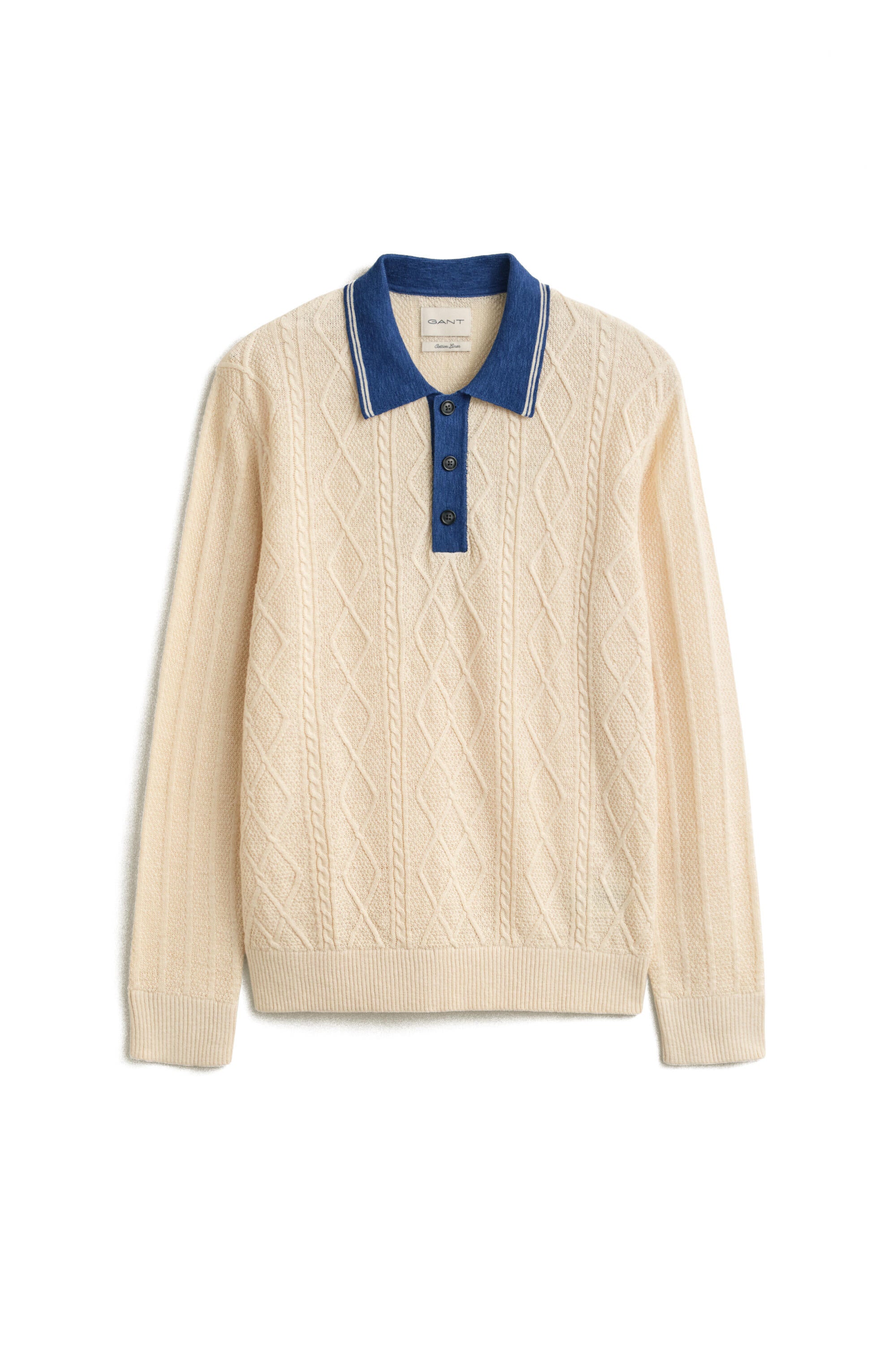 Strickpolopullover aus Leinen-, Seide-, Baumwollmix - 119-CREAMED WHITE - Creme