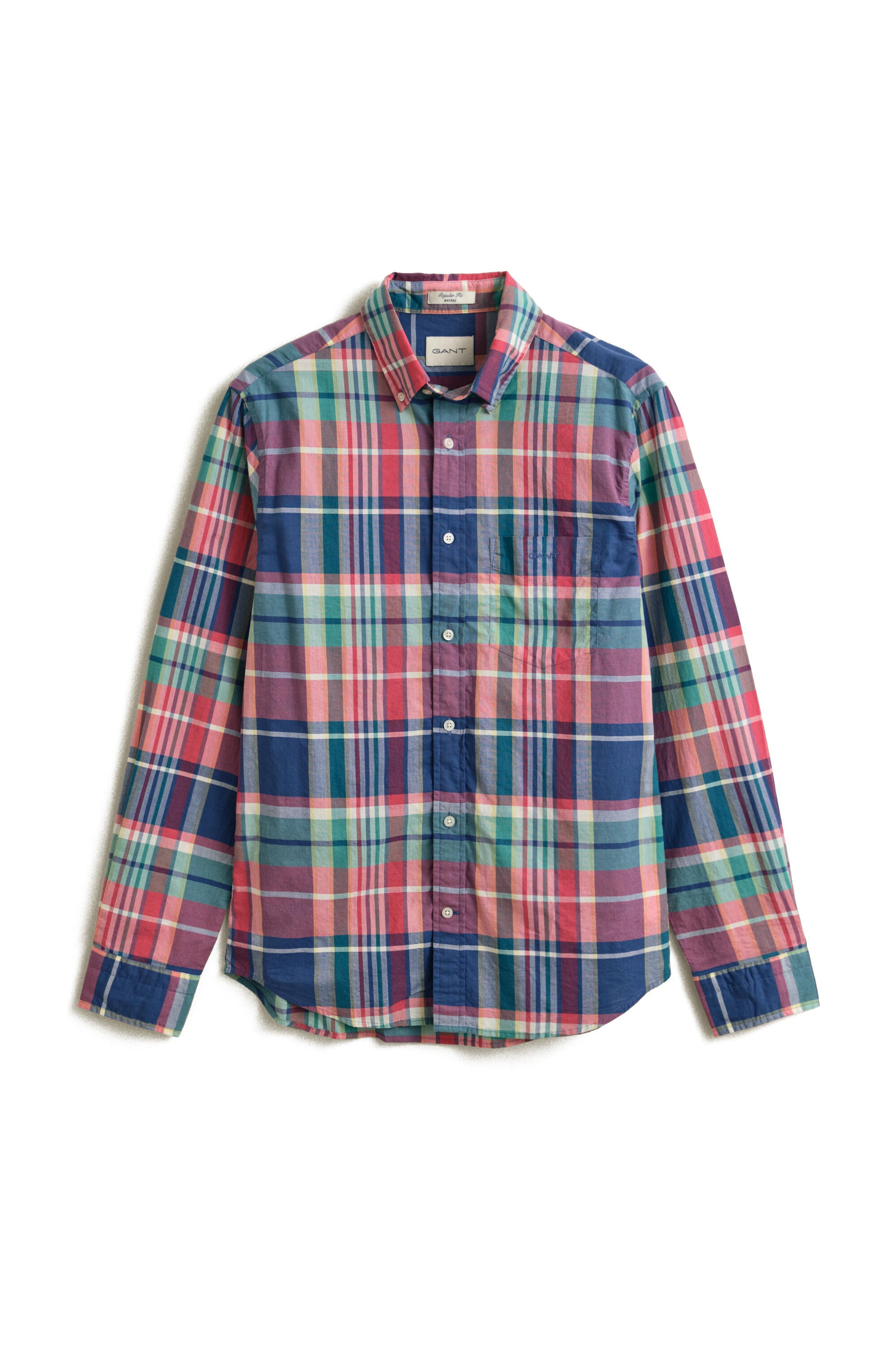 Freizeithemd MADRAS Regular Fit - 641-ROSE RED - Mehrfarbig