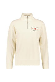 Sweatshirt mit Troyerkragen - 119-CREAMED WHITE - Creme