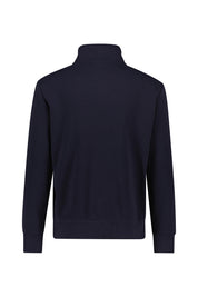 Sweatshirt mit Troyerkragen - 433-EVENING BLUE - Blau