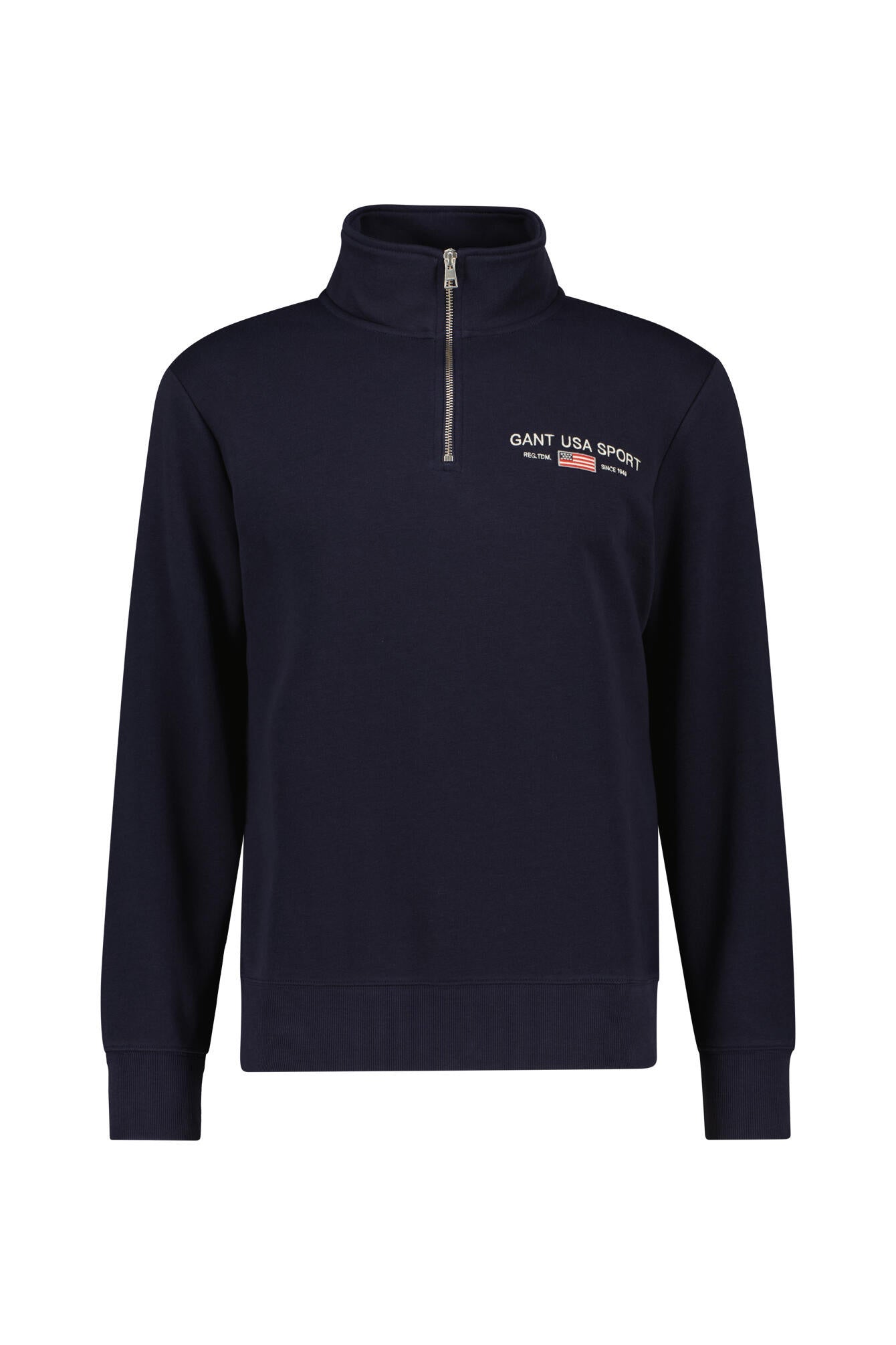 Sweatshirt mit Troyerkragen - 433-EVENING BLUE - Blau