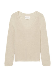 Strickpullover aus Baumwolle - 145-sandy melange - Beige