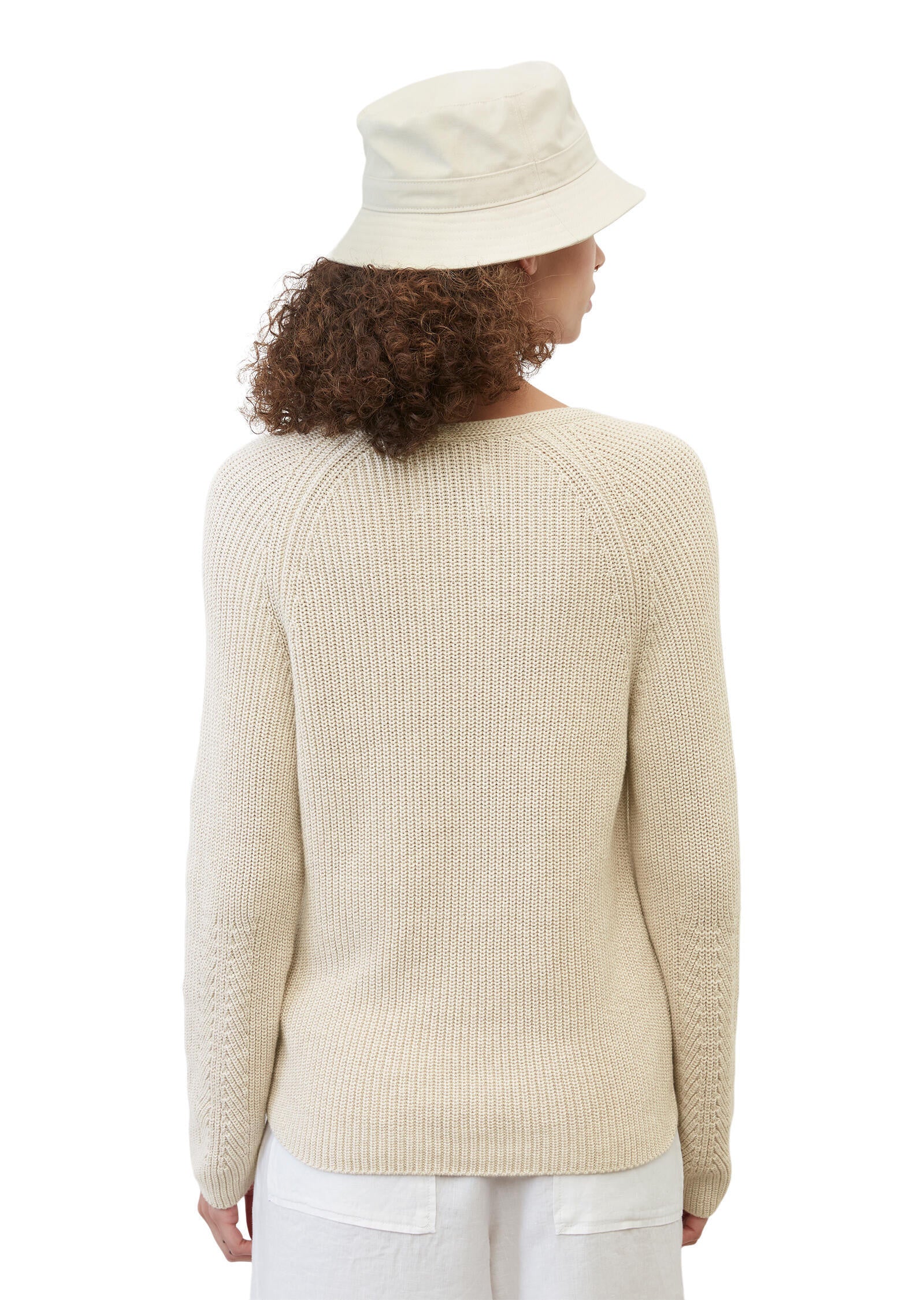 Strickpullover aus Baumwolle - 145-sandy melange - Beige