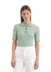 Poloshirt gerippt aus Baummwollmix - 460-dusty mint - Grün
