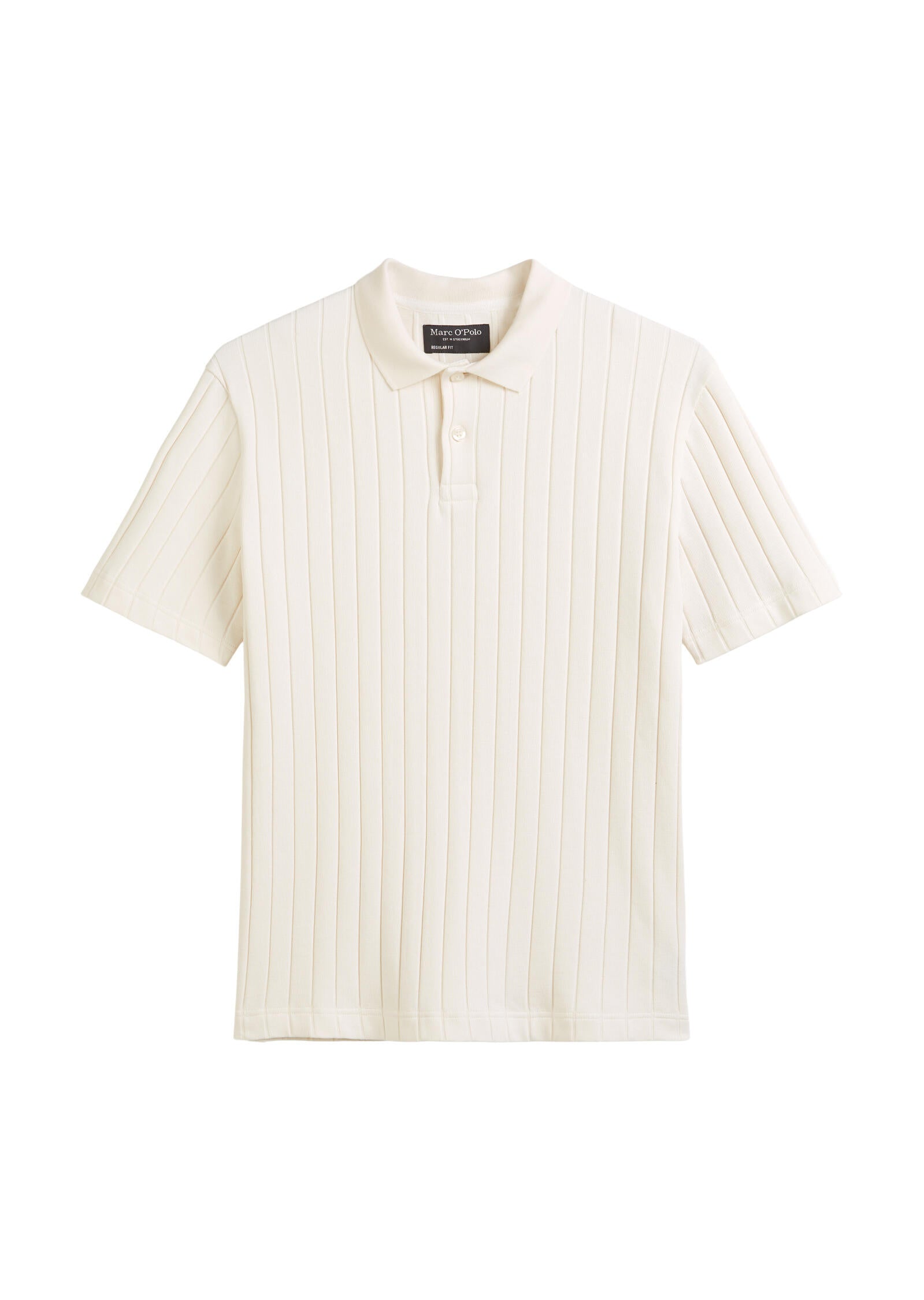 Strickpoloshirt aus Baumwolle - 101-egg white - Weiß