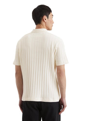 Strickpoloshirt aus Baumwolle - 101-egg white - Weiß