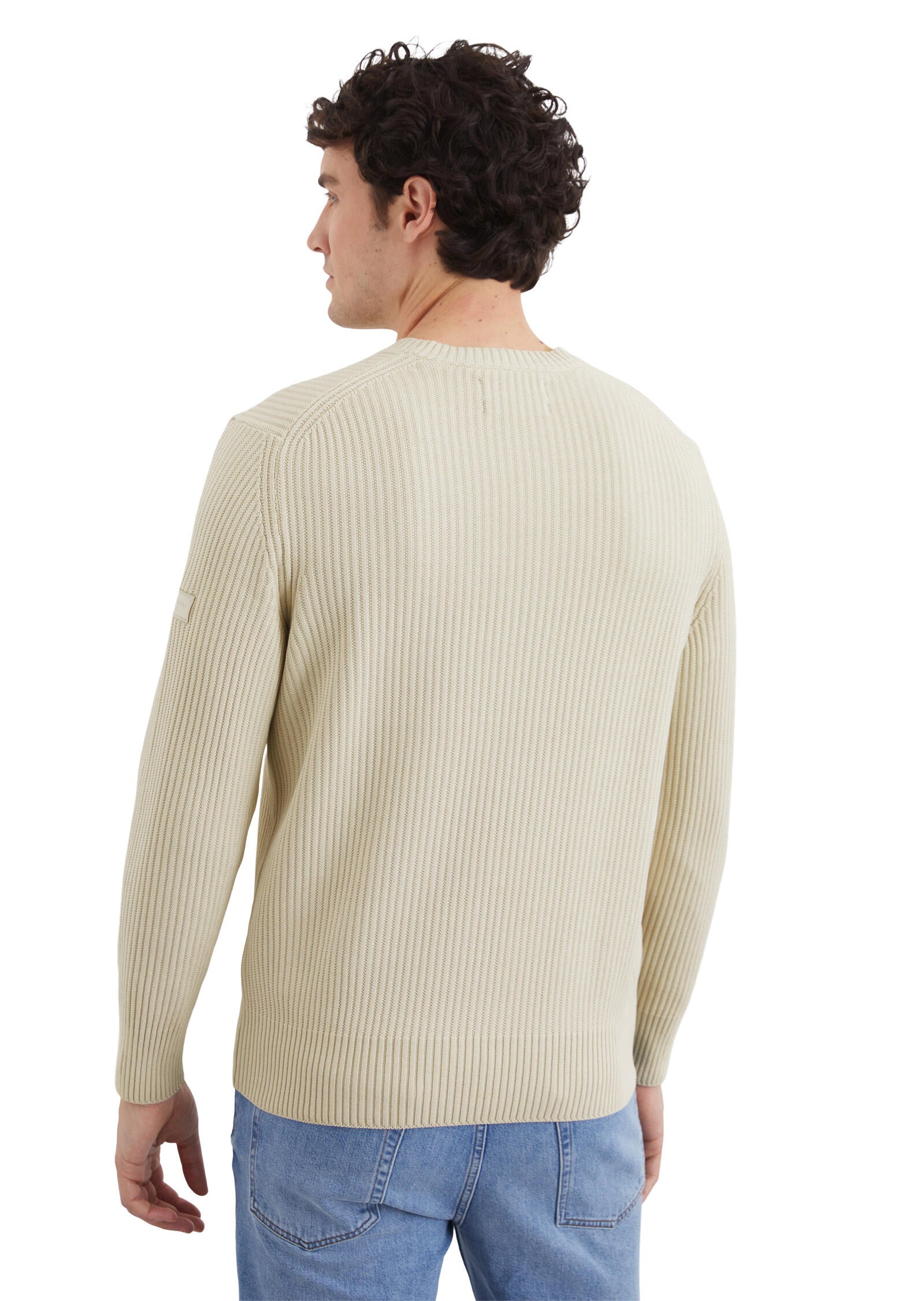 Strickpullover aus Baumwolle - 707-gray silk - Beige
