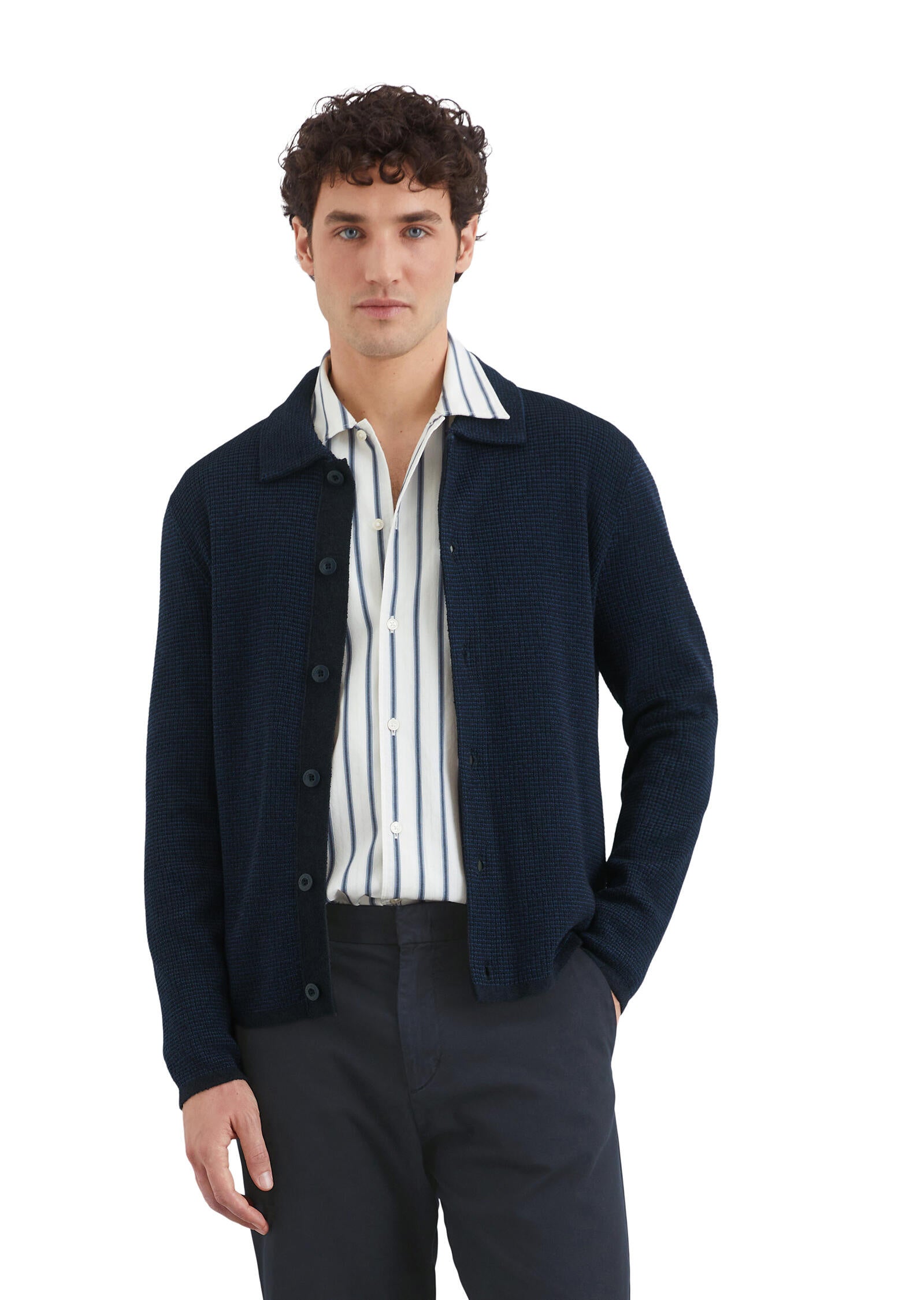 Strickcardigan aus Baumwollmix - 898-dark navy - Blau