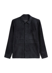 Lederjacke in Hemd-Optik - 898-dark navy - Blau