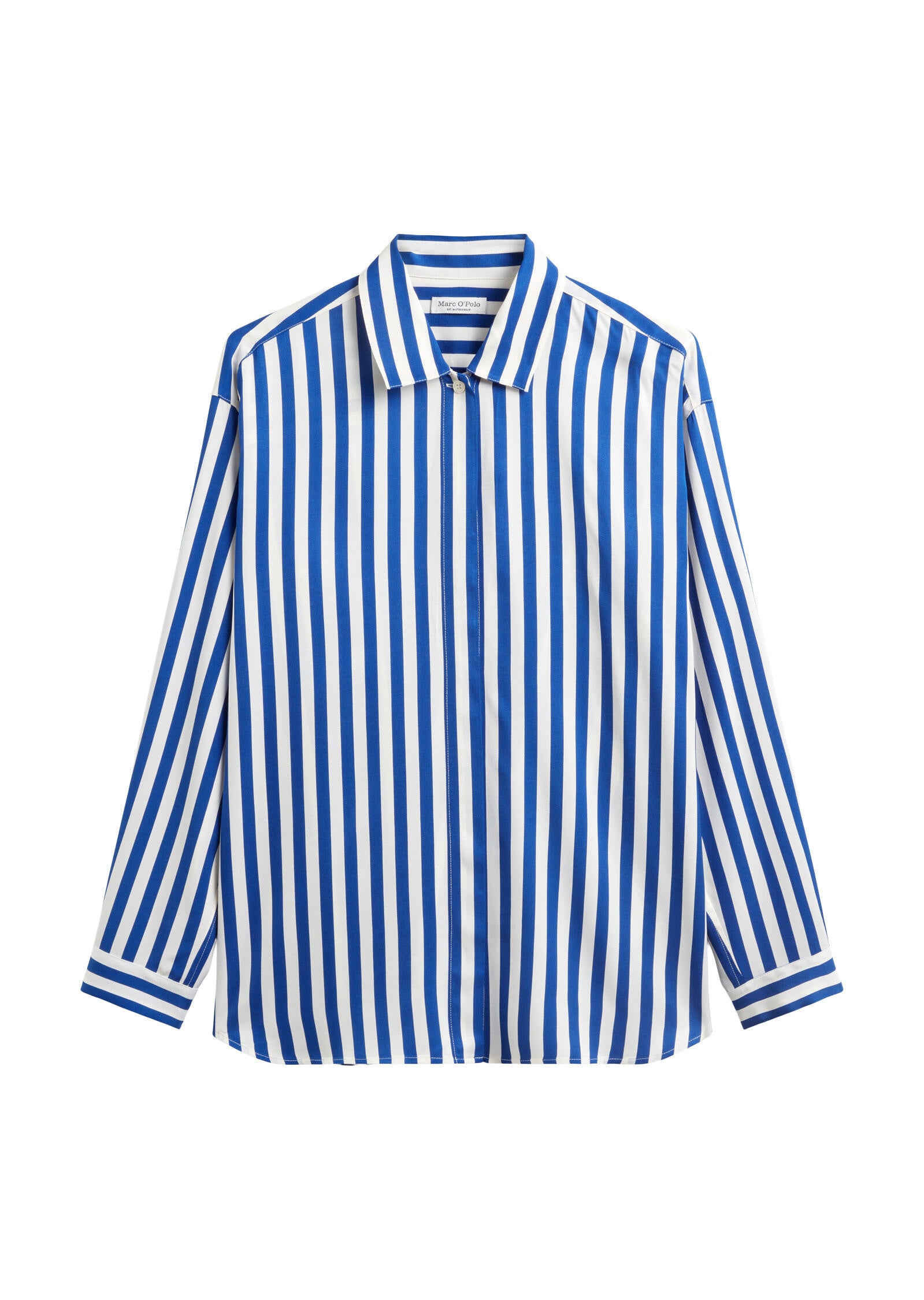 Bluse gestreift aus Viskose - D25-multi/ Shiny Blue - Blau