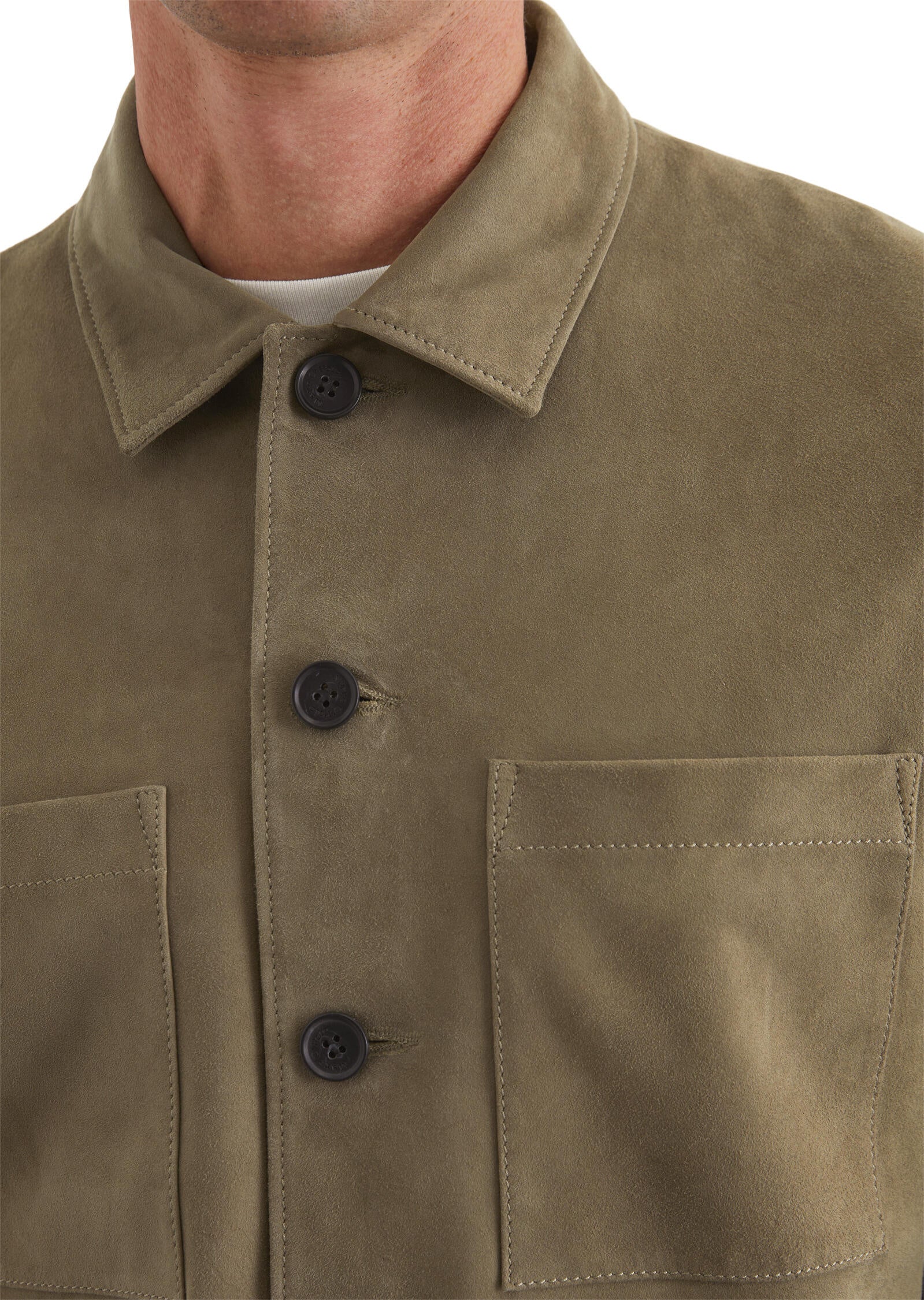 Lederjacke in Hemd-Optik - 734-coffee beans - Braun