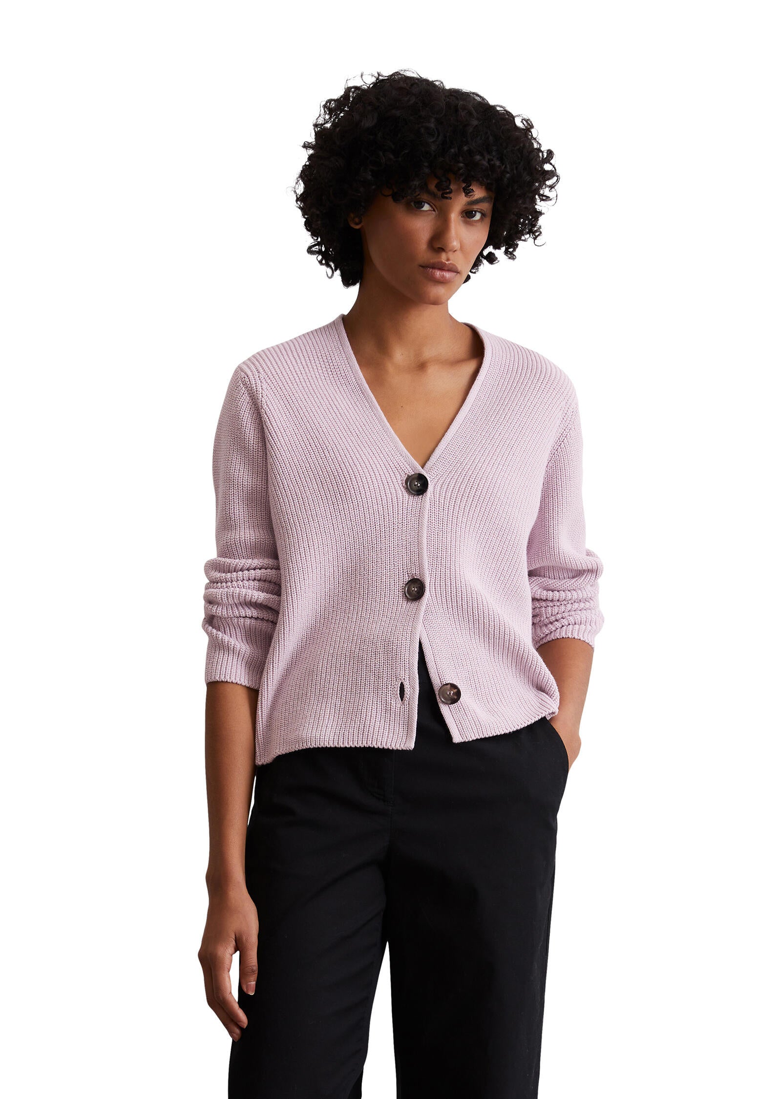 Cardigan aus Baumwolle - 609-pale lilac - Rosa