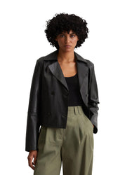 Lederjacke Regular Fit - 0001-Black - Schwarz