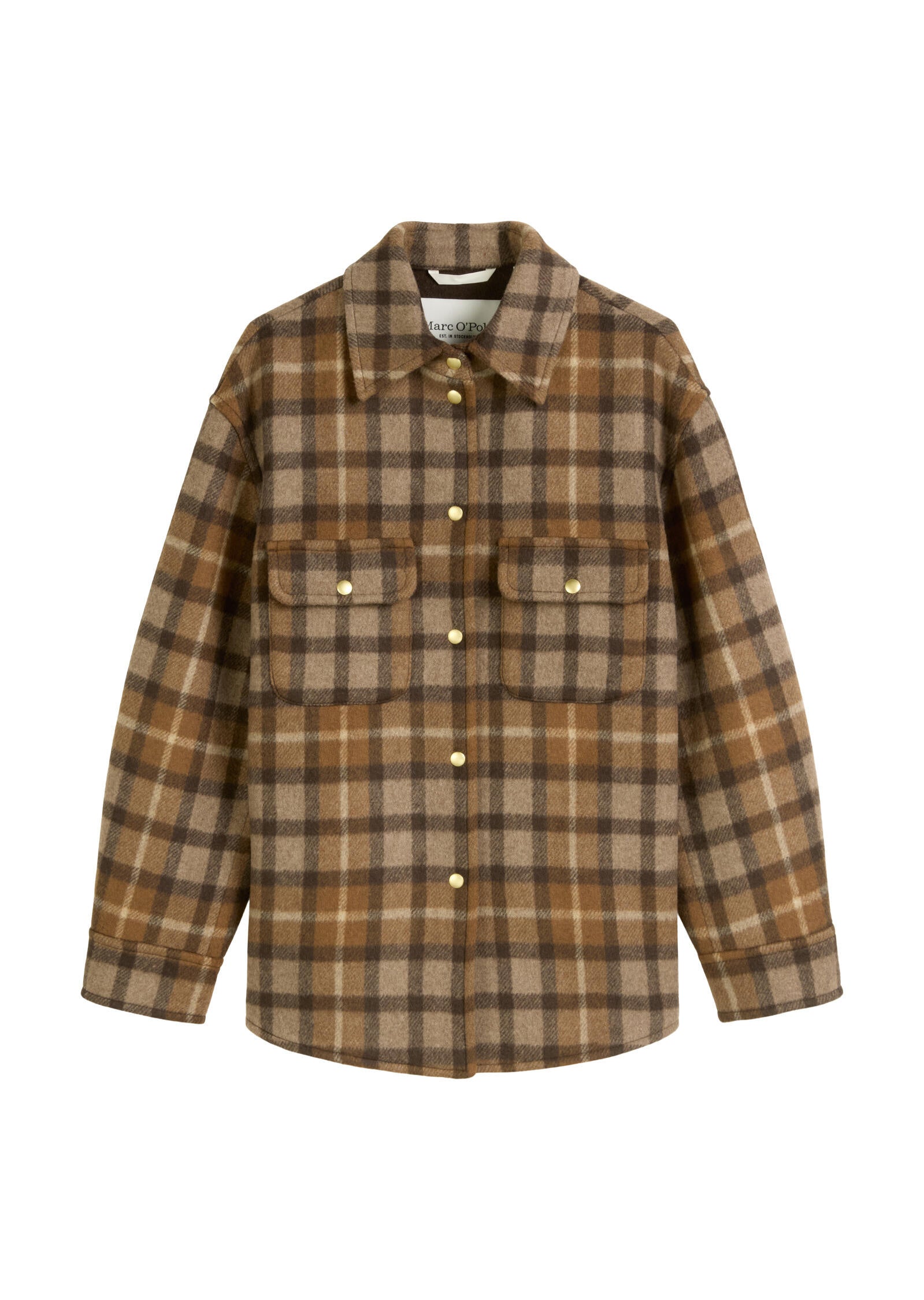 Overshirt Relaxed Fit aus Wollmix - K99-big check - Braun