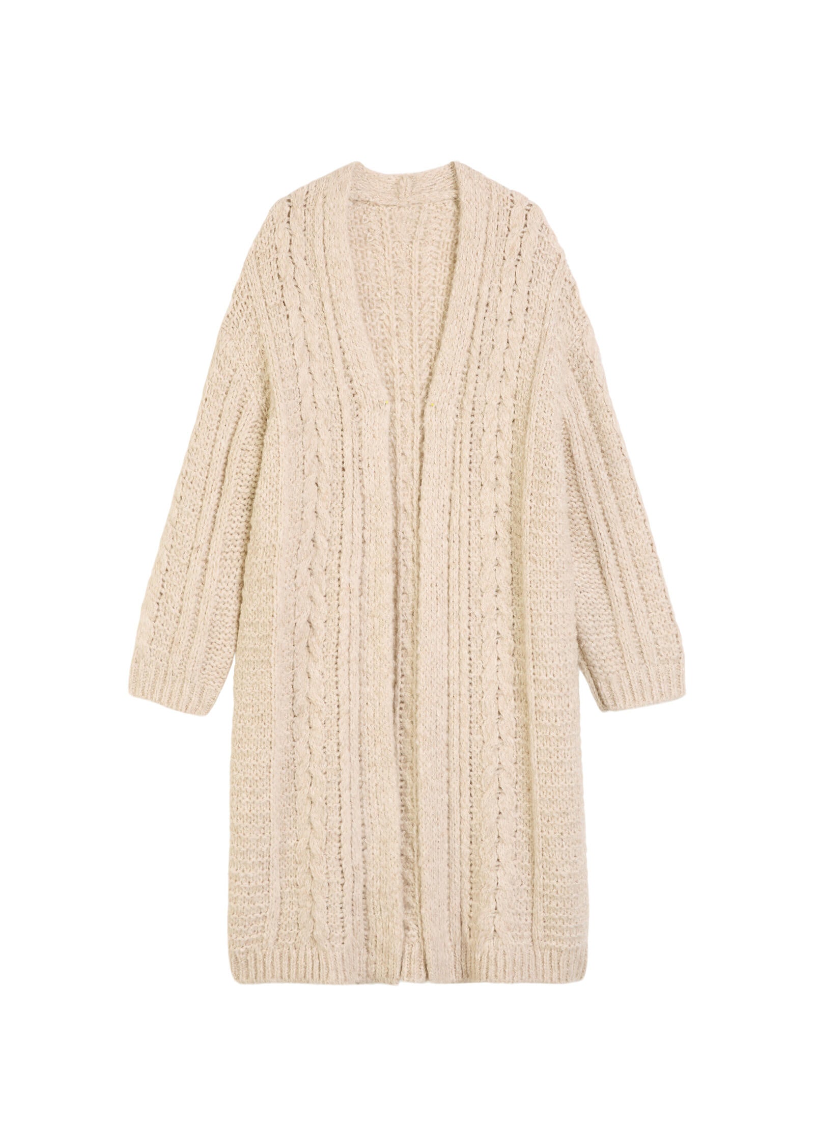 Oversize-Cardigan aus Alpakawolle-Mix - 174-natural stone - Weiß