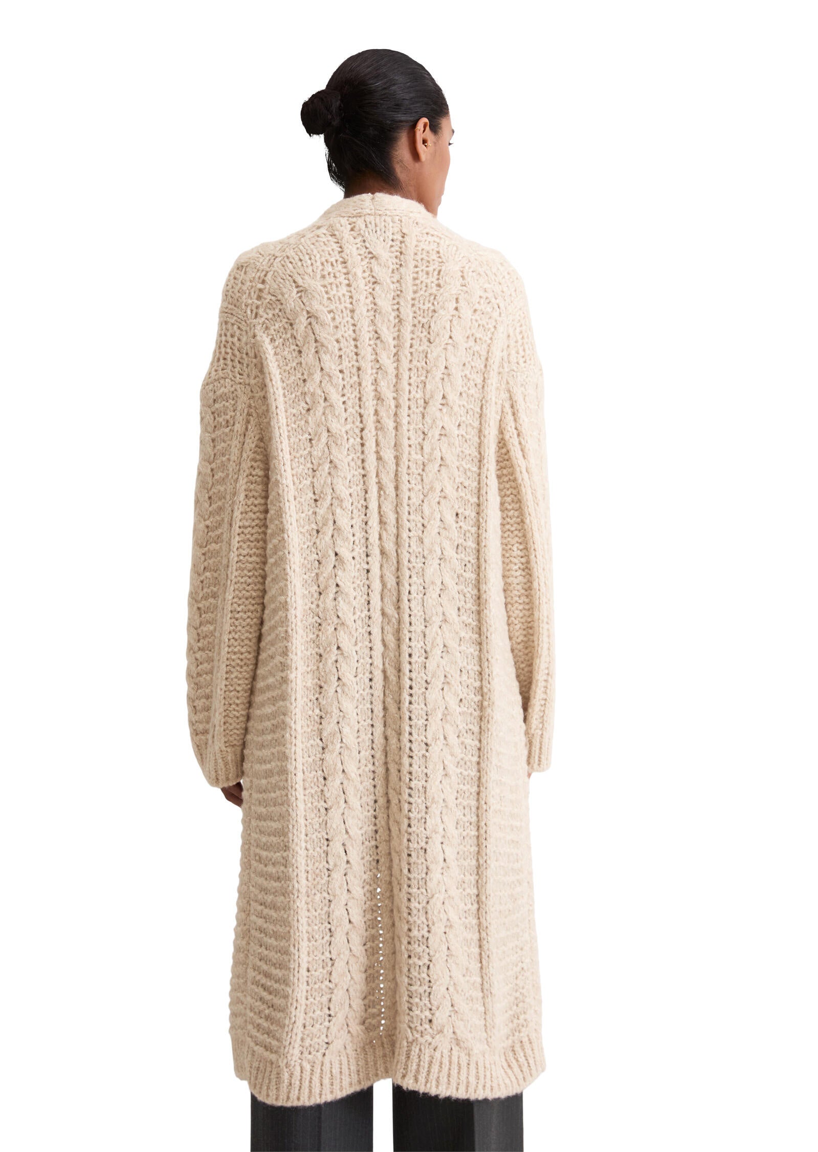 Oversize-Cardigan aus Alpakawolle-Mix - 174-natural stone - Weiß