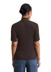 T-Shirt mit Rollkragen in Slim Fit - 796-dark coffee - Braun