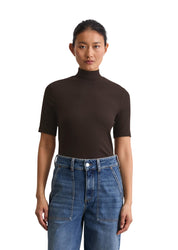 T-Shirt mit Rollkragen in Slim Fit - 796-dark coffee - Braun