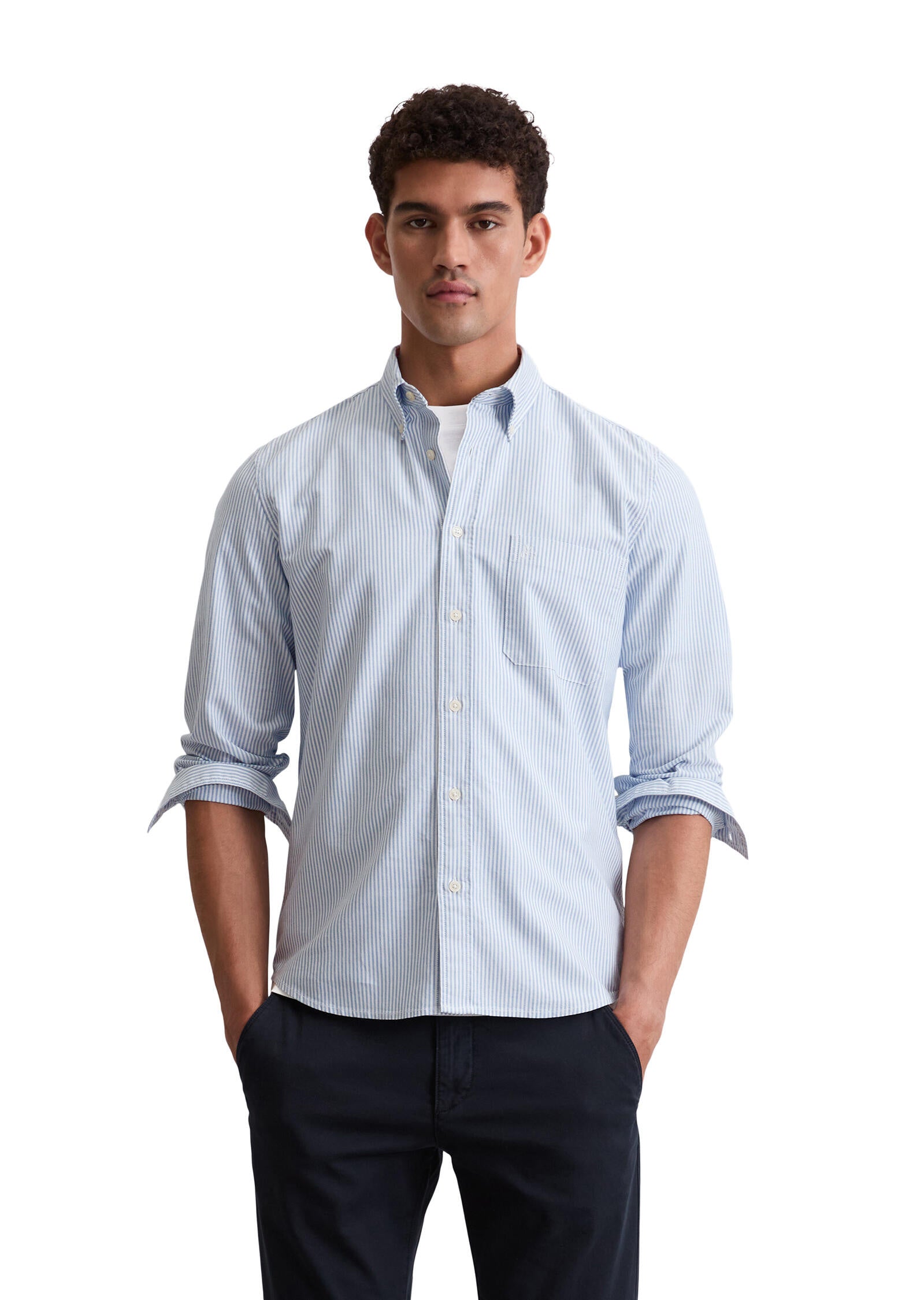 Hemd gestreift Regular Fit - H83-multi/ cool cobalt - Blau