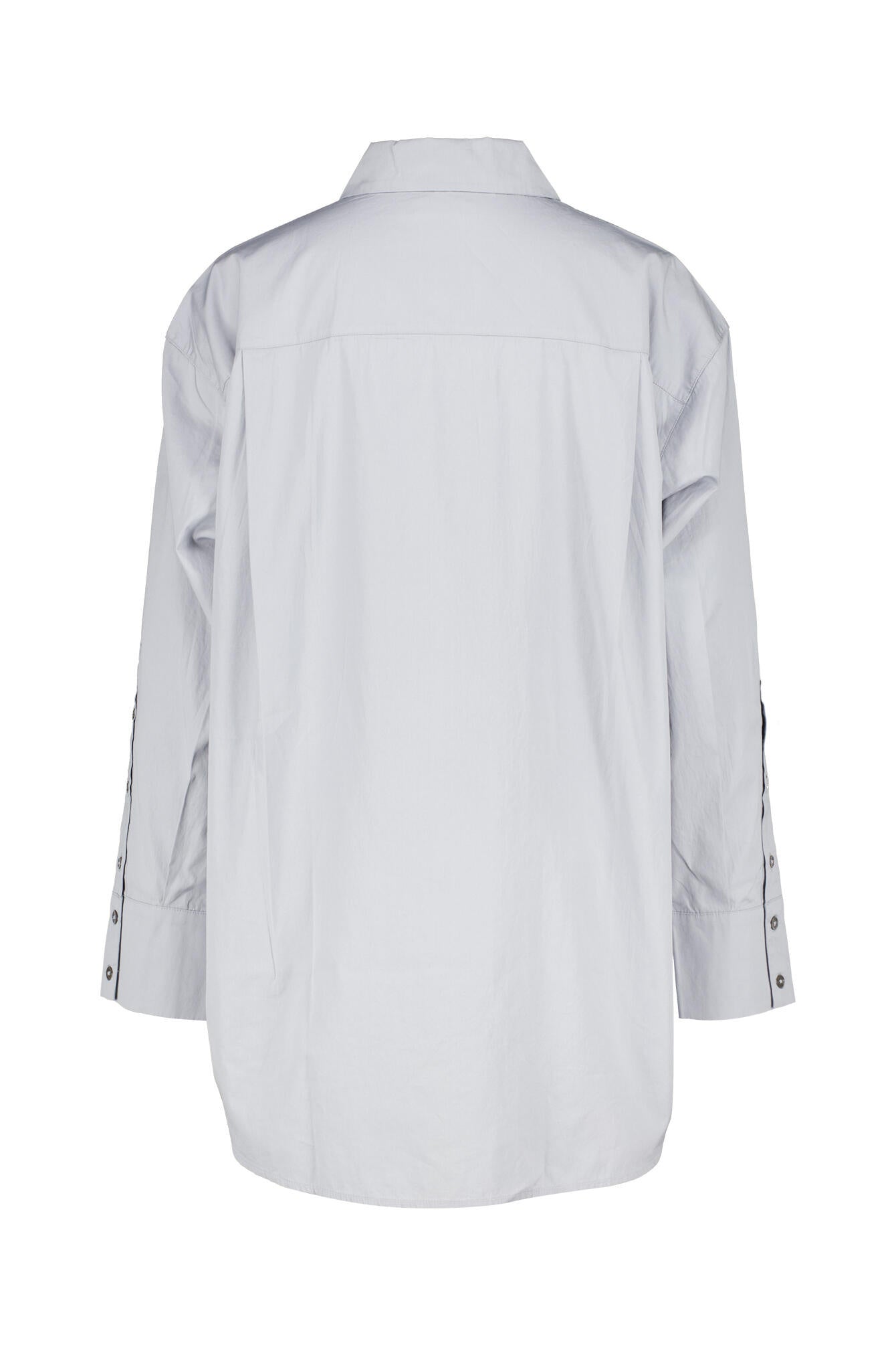 Baumwollbluse Oversized Fit - 0904-Grey Horizon - Grau