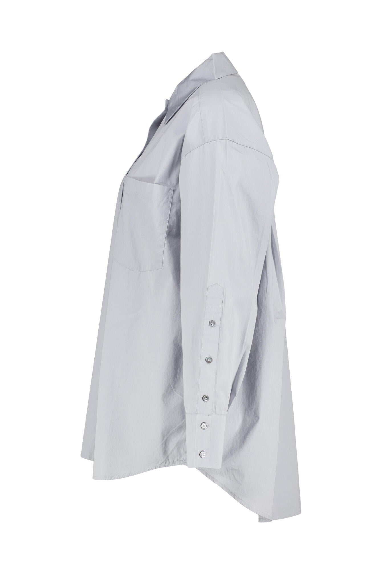 Baumwollbluse Oversized Fit - 0904-Grey Horizon - Grau