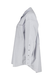 Baumwollbluse Oversized Fit - 0904-Grey Horizon - Grau