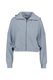 Sweatshirtjacke oversized aus Baumwolle - 0904-Grey Horizon - Blau
