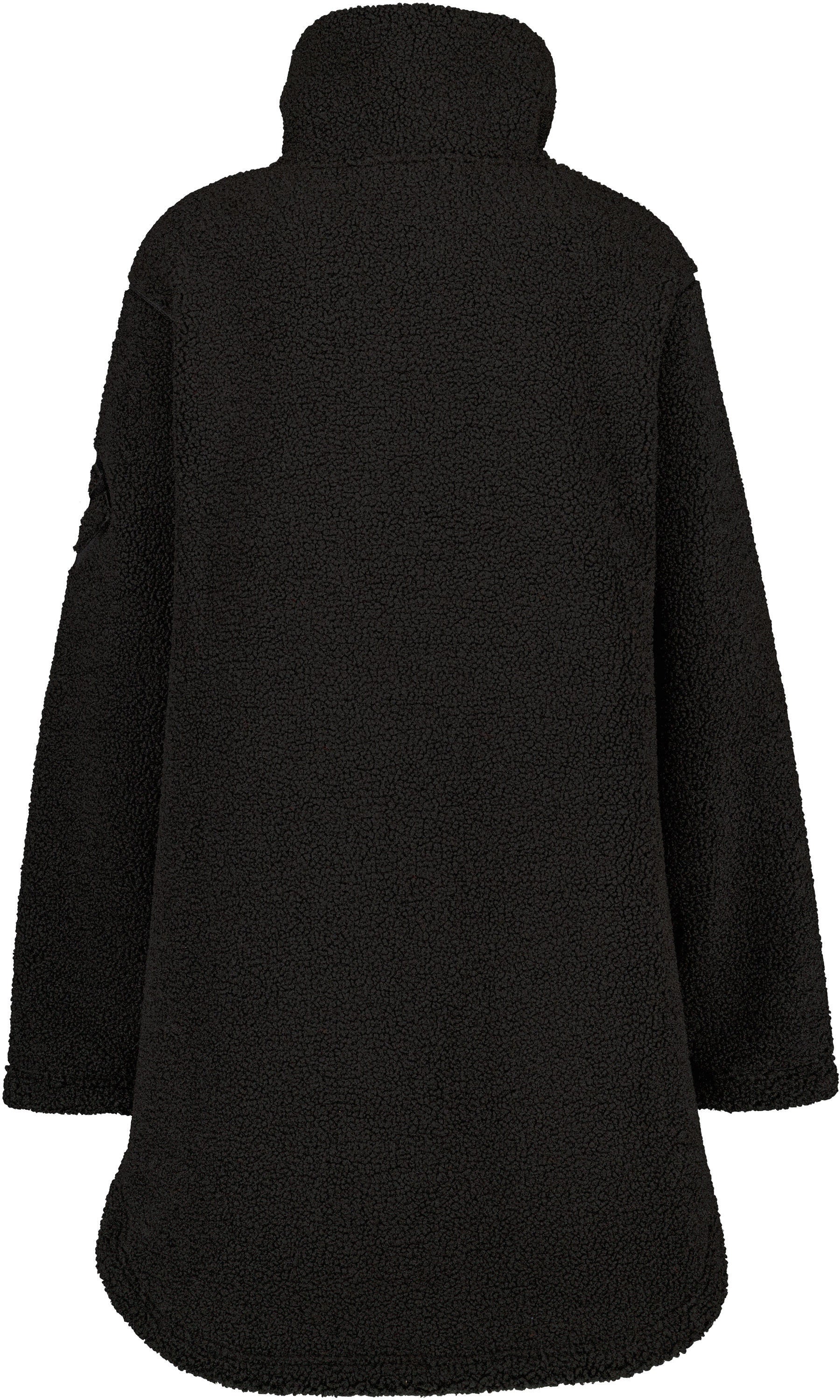 Teddymantel mit Stehkragen - 060-Black - Schwarz