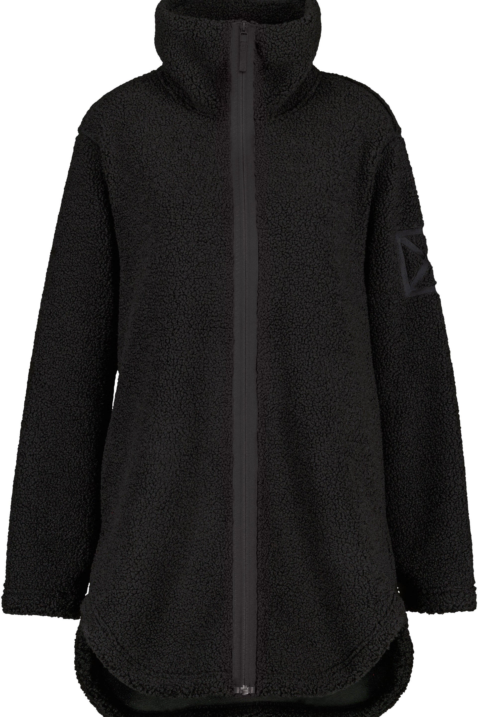 Teddymantel mit Stehkragen - 060-Black - Schwarz