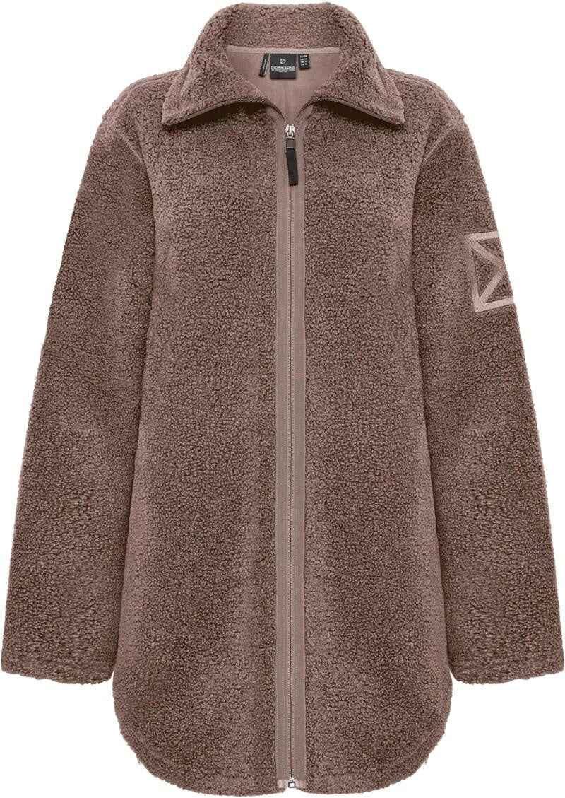 Teddymantel mit Stehkragen - F03-Bark - Braun