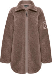 Teddymantel mit Stehkragen - F03-Bark - Braun