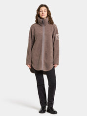 Teddymantel mit Stehkragen - F03-Bark - Braun