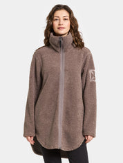 Teddymantel mit Stehkragen - F03-Bark - Braun