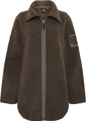 Teddymantel mit Stehkragen - F11-Dark Mocha - Braun