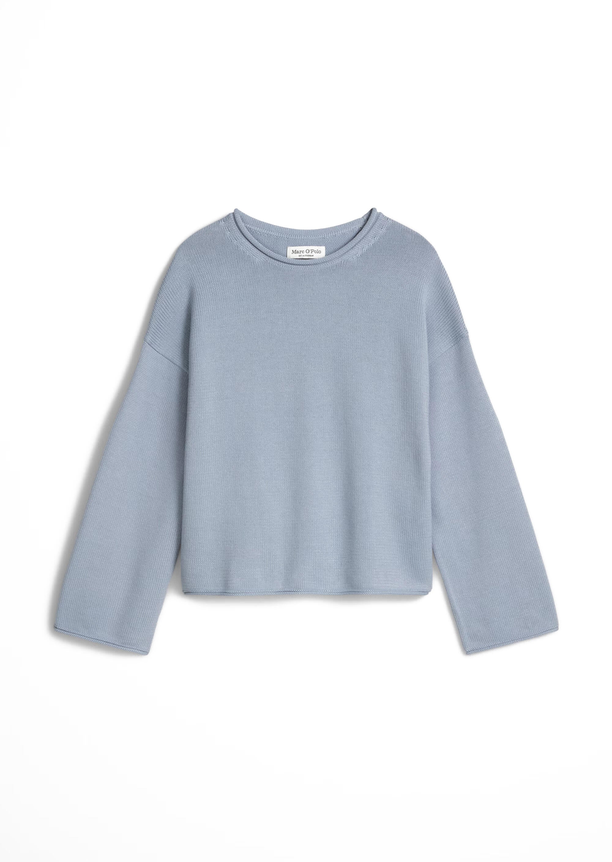 Strickpullover aus Baumwolle - 0904-Grey Horizon - Blau