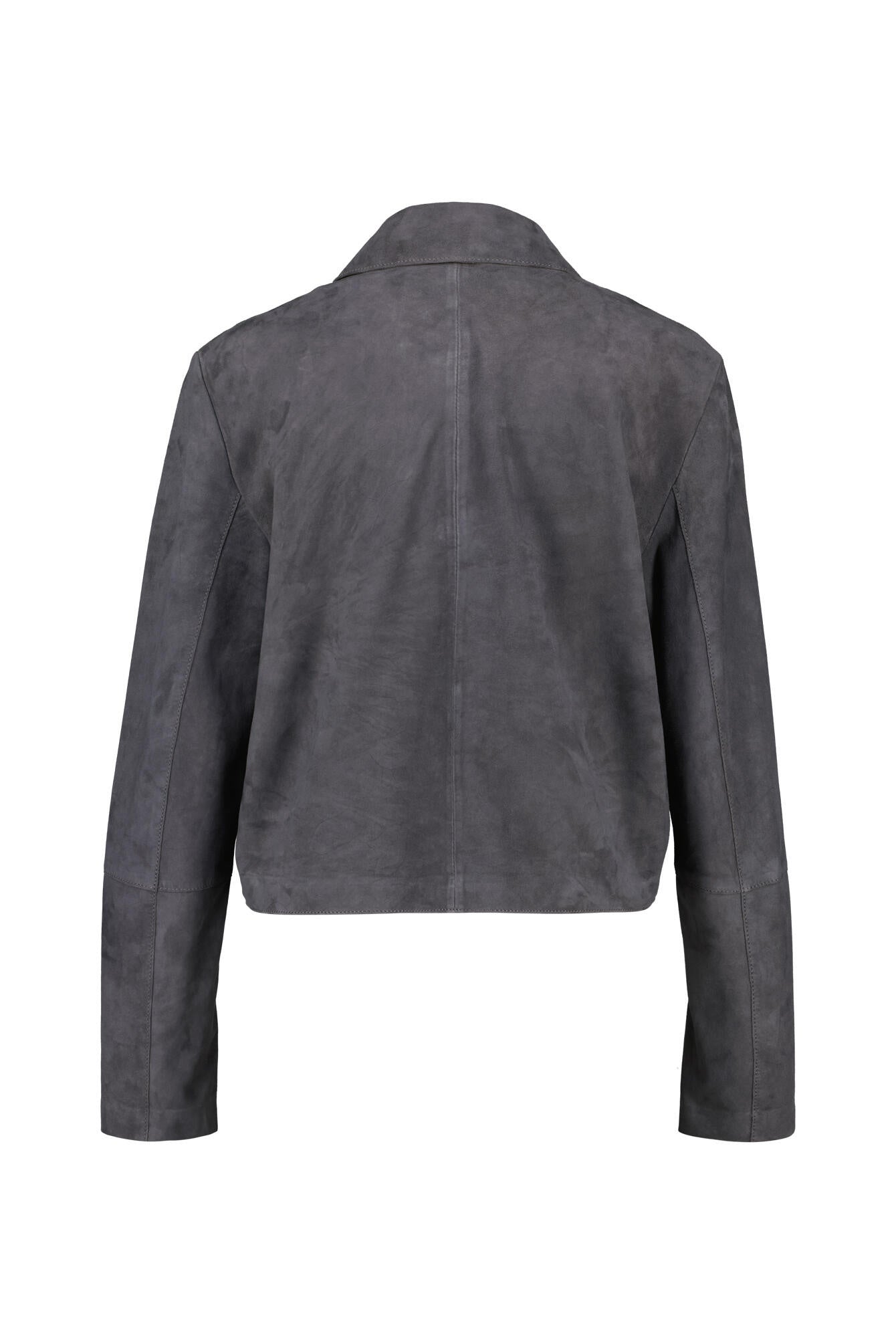 Overshirt aus Leder - 0374-Blue Graphite - Grau