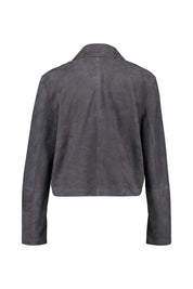 Overshirt aus Leder - 0374-Blue Graphite - Grau