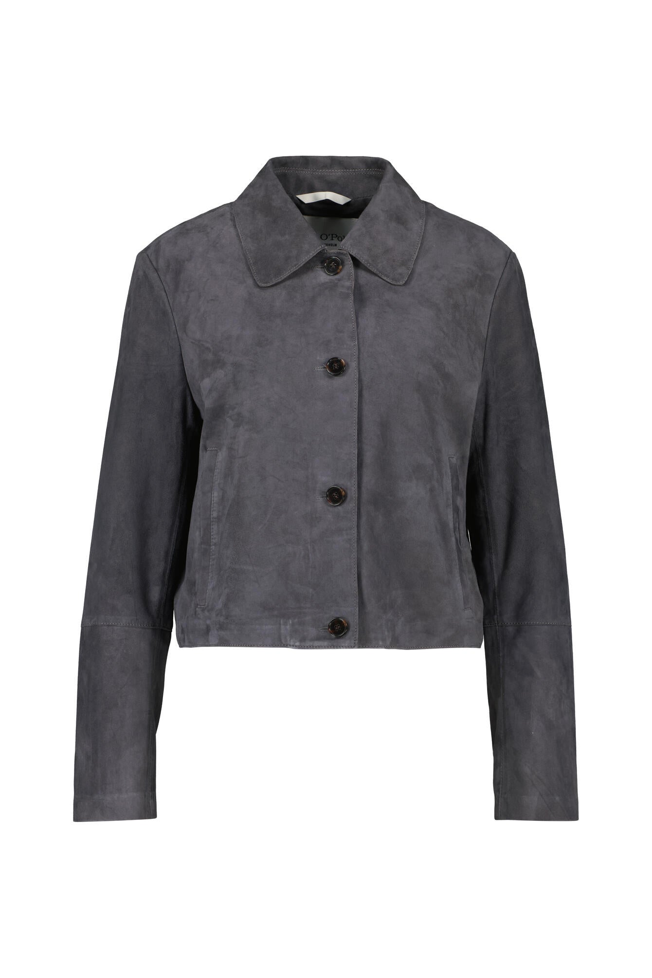 Overshirt aus Leder - 0374-Blue Graphite - Grau