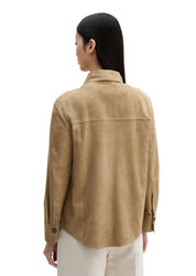 Leder-Overshirt Regular Fit - 1740-Earthy Taupe - Braun