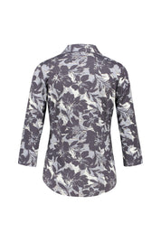 Bluse aus Viskose - 4442-Dark Blue_Multi_03 - Grau