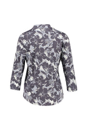Bluse aus Viskose - 4442-Dark Blue_Multi_03 - Grau