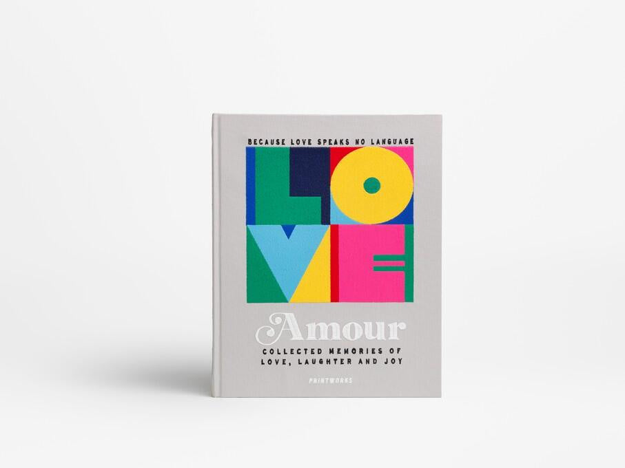 Besticktes Fotoalbum AMOUR - Grey Multi - Mehrfarbig