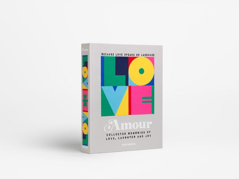 Besticktes Fotoalbum AMOUR - Grey Multi - Mehrfarbig