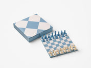 Schachspiel REVERRA - Beige/Blue - Blau