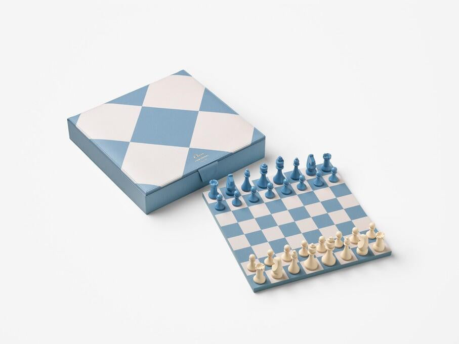 Schachspiel REVERRA - Beige/Blue - Blau