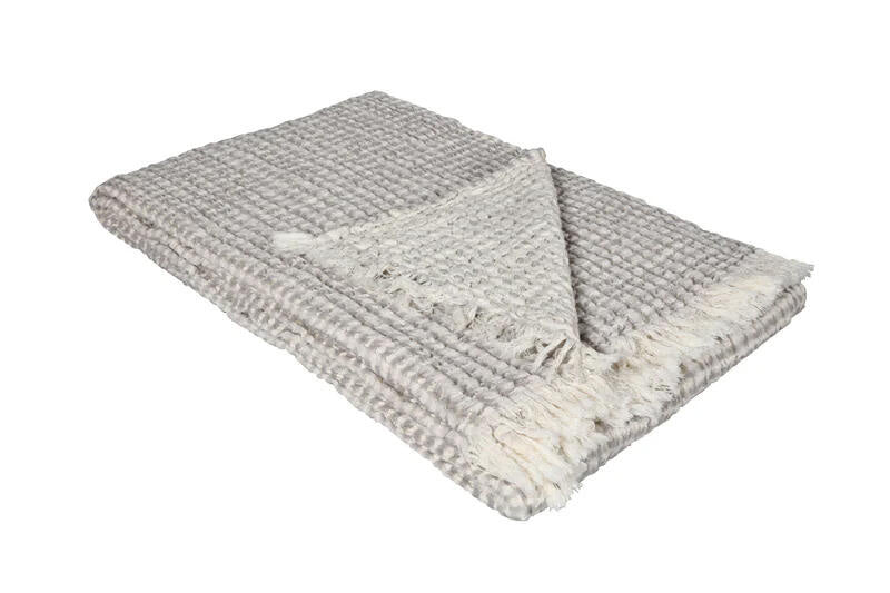 Wohndecke ANTIGUA 130x200 - silber - Creme