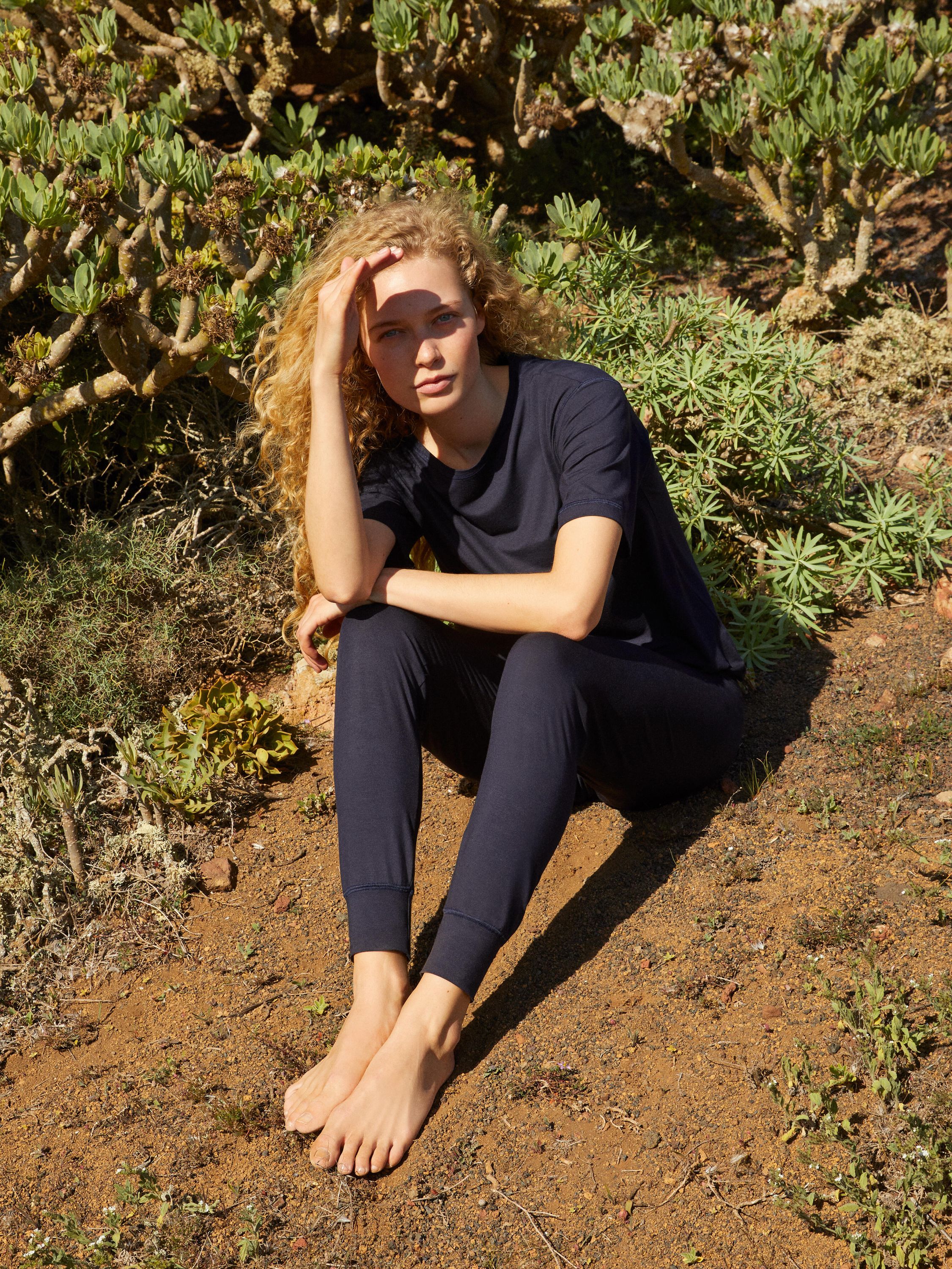 Pyjamahose Slim Fit - 339-dark lapis blue - Blau