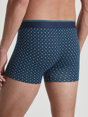 Gemusterte Boxershorts - 479 dark sapphire - Blau